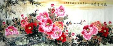 Chinese Peony Painting,96cm x 240cm,2482024-x
