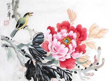Chinese Peony Painting,34cm x 46cm,2485090-x