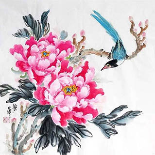 Chinese Peony Painting,50cm x 50cm,2485093-x