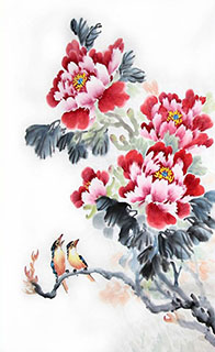 Chinese Peony Painting,69cm x 46cm,2485102-x