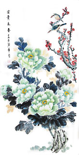 Chinese Peony Painting,50cm x 100cm,2485108-x