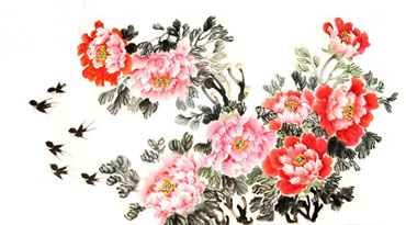 Chinese Peony Painting,68cm x 136cm,2485120-x