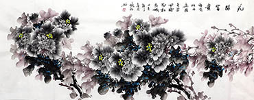 Chinese Peony Painting,70cm x 180cm,cxm21106003-x