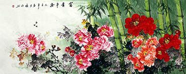 Chinese Peony Painting,70cm x 180cm,cxm21106013-x