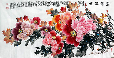 Chinese Peony Painting,68cm x 136cm,jgk21074012-x