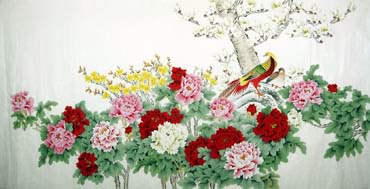 Chinese Pheasant Painting,120cm x 240cm,2340079-x