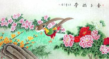 Chinese Pheasant Painting,95cm x 185cm,2617049-x