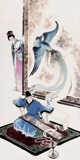 Chinese Phoenix Painting,50cm x 100cm,2533013-x