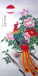 Chinese Phoenix Painting,66cm x 136cm,2547006-x