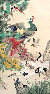 Chinese Phoenix Painting,97cm x 180cm,2734011-x