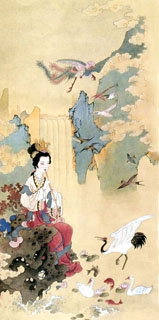 Chinese Phoenix Painting,69cm x 138cm,2734013-x