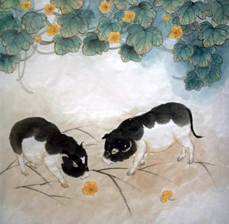 Chinese Pig Painting,66cm x 66cm,4349006-x