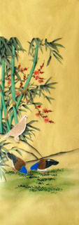 Chinese Pigeon Painting,50cm x 107cm,2336092-x