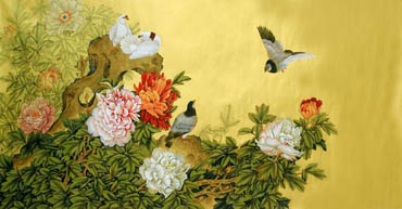 Chinese Pigeon Painting,66cm x 136cm,2383009-x