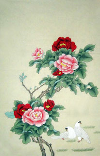 Chinese Pigeon Painting,69cm x 46cm,2629008-x