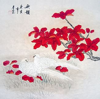 Chinese Pigeon Painting,66cm x 66cm,2703028-x