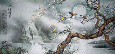 Chinese Plum Blossom Painting,66cm x 136cm,2078012-x