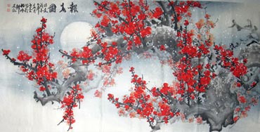 Chinese Plum Blossom Painting,69cm x 138cm,2314008-x
