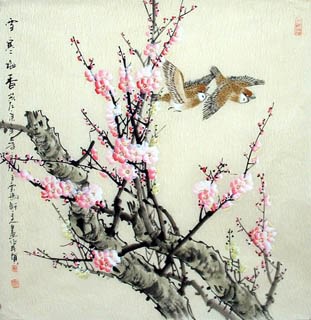 Chinese Plum Blossom Painting,66cm x 66cm,2327006-x