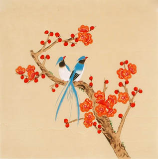 Chinese Plum Blossom Painting,38cm x 38cm,2340003-x