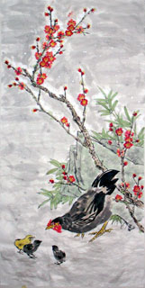 Chinese Plum Blossom Painting,66cm x 136cm,2360023-x
