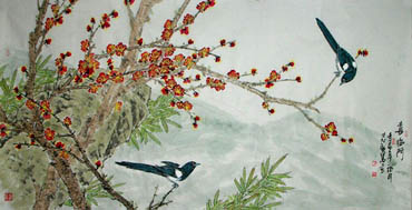 Chinese Plum Blossom Painting,66cm x 136cm,2360025-x