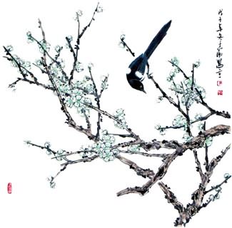 Chinese Plum Blossom Painting,69cm x 69cm,2360027-x
