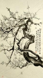 Chinese Plum Blossom Painting,92cm x 183cm,2388098-x