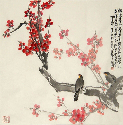 Chinese Plum Blossom Painting 2388103, 68cm x 68cm(27〃 x 27〃)