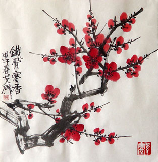 Chinese Plum Blossom Painting,34cm x 34cm,2388122-x