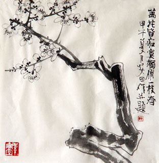 Chinese Plum Blossom Painting,34cm x 34cm,2388125-x