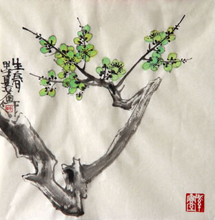 Chinese Plum Blossom Painting,34cm x 34cm,2388126-x