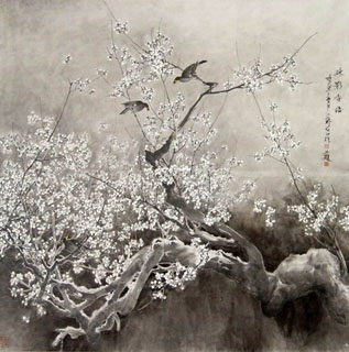 Chinese Plum Blossom Painting,136cm x 136cm,2388128-x