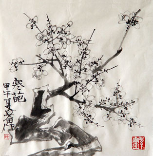 Chinese Plum Blossom Painting,34cm x 34cm,2388131-x