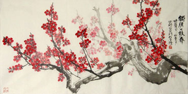 Chinese Plum Blossom Painting,68cm x 136cm,2388141-x