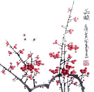 Chinese Plum Blossom Painting,33cm x 33cm,2396003-x