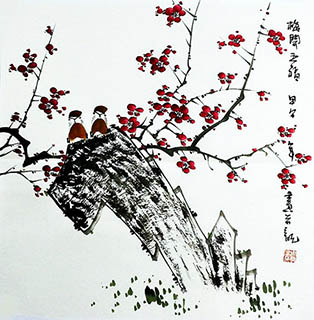 Chinese Plum Blossom Painting,50cm x 50cm,2396052-x