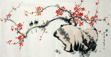 Chinese Plum Blossom Painting,66cm x 130cm,2398004-x