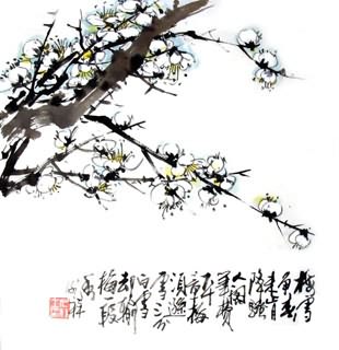 Chinese Plum Blossom Painting,33cm x 33cm,2399001-x
