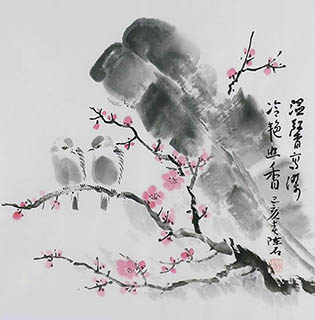 Chinese Plum Blossom Painting,50cm x 50cm,2407010-x