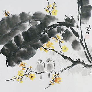 Chinese Plum Blossom Painting,50cm x 50cm,2407012-x