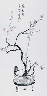 Chinese Plum Blossom Painting,50cm x 100cm,2407013-x