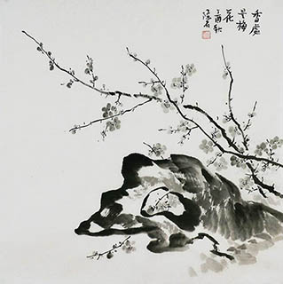 Chinese Plum Blossom Painting,66cm x 66cm,2407016-x
