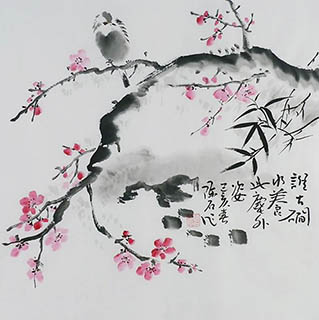 Chinese Plum Blossom Painting,50cm x 50cm,2407020-x