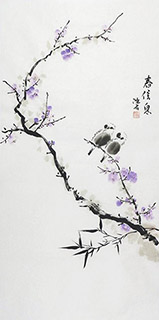 Chinese Plum Blossom Painting,50cm x 100cm,2407023-x