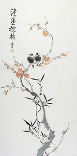 Chinese Plum Blossom Painting,50cm x 100cm,2407024-x