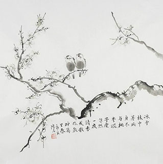 Chinese Plum Blossom Painting,66cm x 66cm,2407034-x
