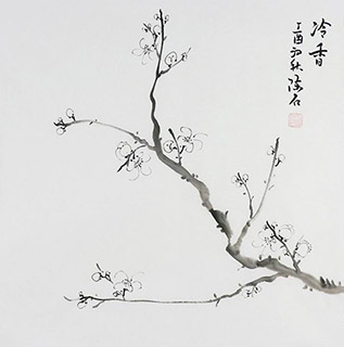 Chinese Plum Blossom Painting,50cm x 50cm,2407037-x