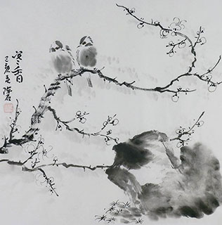 Chinese Plum Blossom Painting,50cm x 50cm,2407039-x