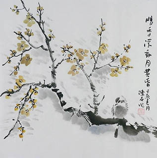 Chinese Plum Blossom Painting,50cm x 50cm,2407040-x